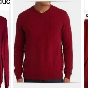 NWOT Rodd and Gunn Red 100% Merino Wool V Neck Sweater